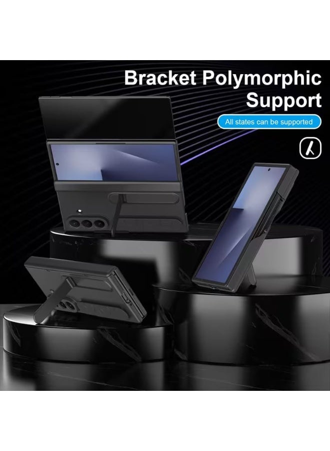 CATANES Kickstand Flip Case Grip for Samsung Galaxy Z TriFold – Fabric Texture, Shockproof and Camera Protection, Black - Image 2